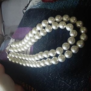 Faux pearl necklace
